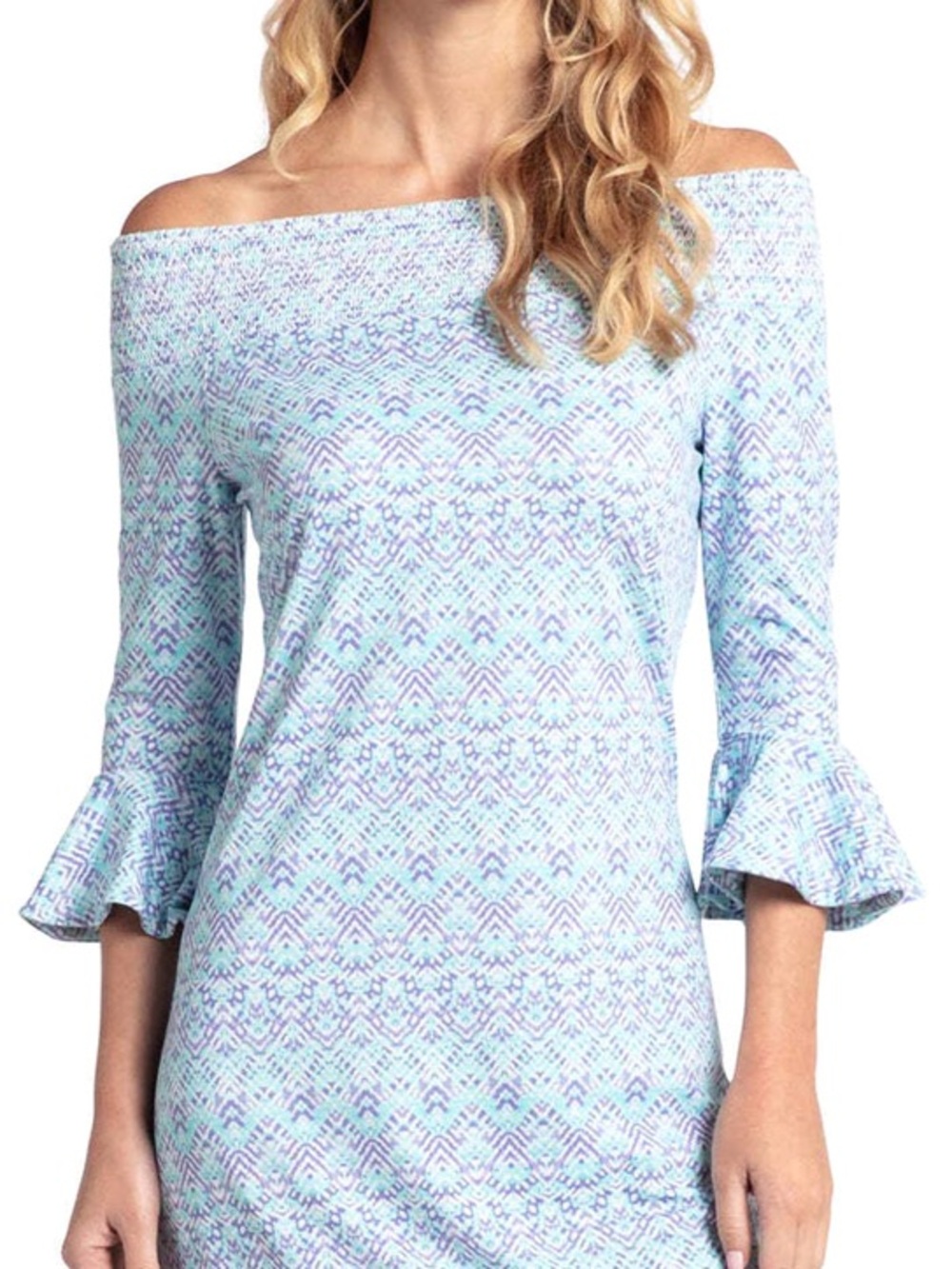 Cabana Life Aqua and Lavender Knit Cover-Up XL